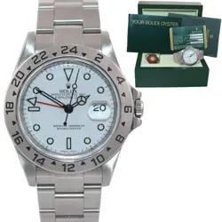 MINT 2009 PAPERS ROLEX EXPLORER II 16570 POLAR WHITE DIAL STEEL 40MM 3186 WATCH