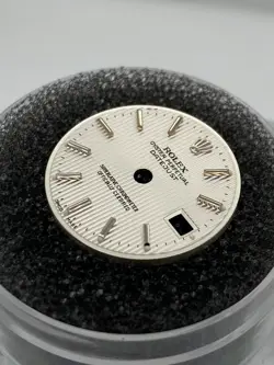 Genuine Rolex Datejust 26mm Silver Tapestry w/ stick hour markers