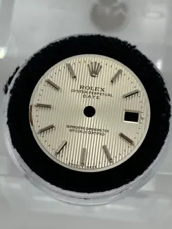 Genuine Rolex Datejust 26mm Silver Tapestry w/ stick hour markers