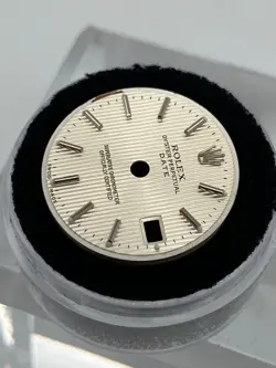 Genuine Rolex Datejust 26mm Silver Tapestry w/ stick hour markers