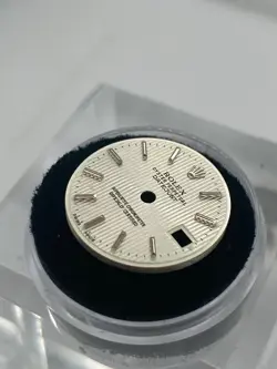 Genuine Rolex Datejust 26mm Silver Tapestry w/ stick hour markers