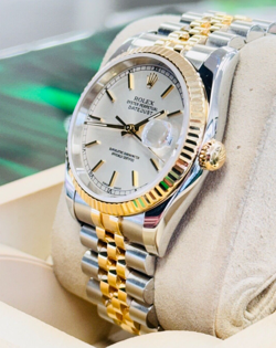 Rolex Datejust 116233 18K Yellow Gold /SS Jubilee Band Fluted Bezel Silver Dial