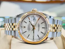 Rolex Datejust 116233 18K Yellow Gold /SS Jubilee Band Fluted Bezel Silver Dial