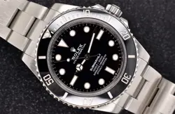 2021 ROLEX SUBMARINER NO DATE 41MM BLACK DIAL CERAMIC STAINLESS FULL SET 124060