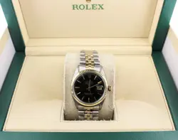 1978 ROLEX DATEJUST 1601 BLACK DIAL TT JUBILEE NO PAPERS 36MM