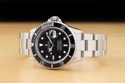 ROLEX MENS SUBMARINER DATE 16610 STAINLESS STEEL 40MM BLACK DIAL OYSTER WATCH