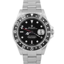 MINT ROLEX GMT-MASTER II 40MM BLACK STAINLESS STEEL OYSTER DATE WATCH 16710