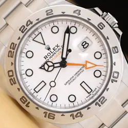 2019 CARD ROLEX EXPLORER II 216570 42MM WHITE STAINLESS STEEL GMT DATE WATCH