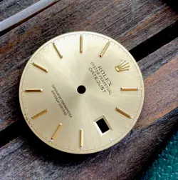 ROLEX DIAL DATEJUST MENS ORIGINAL CHAMPAGNE INDEX FOR MODEL NO 16233 16013