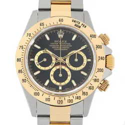 ROLEX DAYTONA 16523 BLACK ALL TRITIUM U NUMBER SECOND HAND MENS