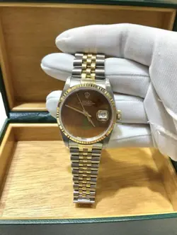 Rolex Datejust 36MM Rare Wood Saudi Arabia Dial Vintage Watch 16233