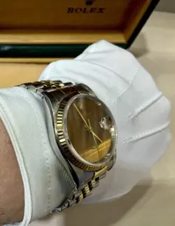 Rolex Datejust 36MM Rare Wood Saudi Arabia Dial Vintage Watch 16233