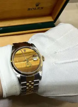 Rolex Datejust 36MM Rare Wood Saudi Arabia Dial Vintage Watch 16233