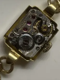 Ladies Vintage 18k Gold Rolex Precision Manual Wind Watch With Box