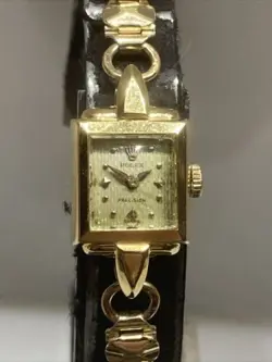 Ladies Vintage 18k Gold Rolex Precision Manual Wind Watch With Box