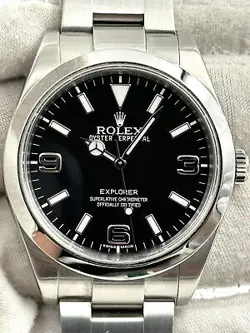 ROLEX EXPLORER 39MM MKI DIAL STAINLESS STEEL BRACELET 214270 BOX & PAPERS 2015