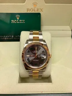 ROLEX DATEJUST 41 126333 WIMBLEDON DIAL YELLOW GOLD STEEL OYSTER AUTOMATIC WATCH