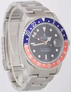 MINT Rolex GMT-Master II PEPSI Red Blue NO-HOLES Steel 3186 40mm 16710 Watch
