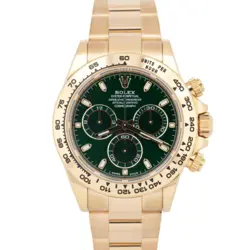 MINT 2018 PAPERS ROLEX DAYTONA GREEN DIAL 40MM 18K YELLOW GOLD WATCH 116508 BOX