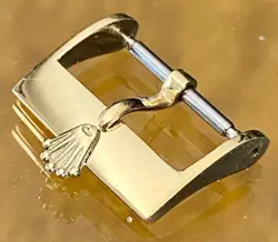 Vintage ROLEX 18k Yellow Solid Gold 16mm Logo Buckle, ROLEXSA 750 SWISS