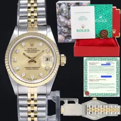 MINT PAPERS LADIES ROLEX DATEJUST 26MM 69173 TWO TONE DIAMOND GOLD JUBILEE WATCH