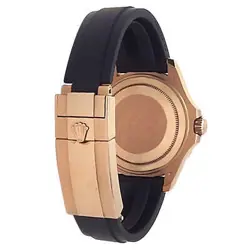 Rolex Yacht-Master 18k Everose Gold Black Rubber Auto Black Men's Watch 268655