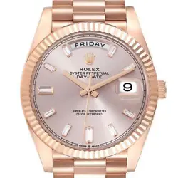 ROLEX PRESIDENT DAY-DATE 40 ROSE GOLD MENS WATCH 228235 BOX CARD