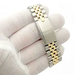 Men's Rolex 34mm Date 18K Gold / Steel Watch with Gold Dial and Fluted Bezel.