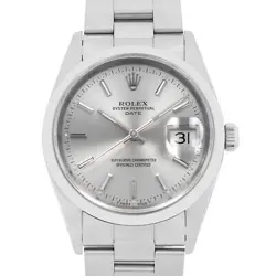 ROLEX OYSTER PERPETUAL DATE 15200 SILVER BAR E NUMBER SECOND HAND MENS