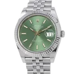 ROLEX DATEJUST 41 41MM STAINLESS STEEL 18K WHITE GOLD MINT GREEN DIAL 126334