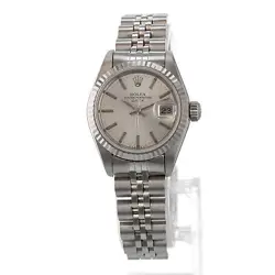 Rolex Datejust 26 69174 Silver Stick 18k White Gold Fluted Jubilee Ladies Watch