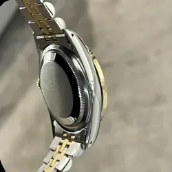 ROLEX DATEJUST 36 RED 10-DIAMOND DIAL TWO-TONE JUBILEE DIAMOND BEZEL ref: 16233