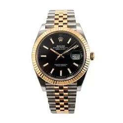 2021 ROLEX DATEJUST 41MM 126333 BLACK TWO TONE YELLOW GOLD STAINLESS STEEL WATCH