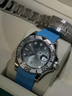 ROLEX YACHT-MASTER 116622 SILVER OYSTER BRACELET WITH GRAY BEZEL