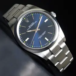 ROLEX 114300 OYSTER PERPETUAL BLUE DIAL STAINLESS STEEL 39MM WATCH BOX & PAPERS