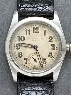 Rolex Oyster Royal Triple Signed Stainless Steel Vintage Wristwatch