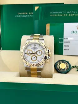 ROLEX DAYTONA 116503 WHITE DIAL 18K YELLOW GOLD STEEL BOX PAPER 2018