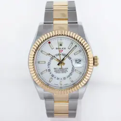 2020 MINT Rolex Sky-Dweller 326933 White Two Tone Gold Steel White 42mm Oyster