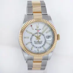 2020 MINT Rolex Sky-Dweller 326933 White Two Tone Gold Steel White 42mm Oyster