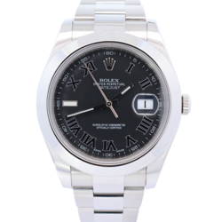 ROLEX DATEJUST 41MM BLACK DIAL WATCH 116300