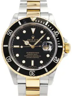 ROLEX SUBMARINER DATE 16613LN K MEN'S AUTOMATIC #T049