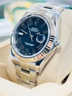 Rolex Datejust II 41 116334 Fluted Bezel Charcoal Roman Dial Oyster Bracelet B&P