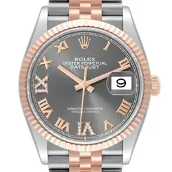 ROLEX DATEJUST 36 STEEL EVEROSE ROSE GOLD DIAMOND MENS WATCH 126231 BOX CARD