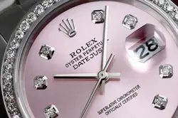 Rolex Datejust 36 mm Pink Dial Stainless Steel Diamond Watch Jubilee Band 16014.