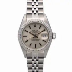 ROLEX DATEJUST 69174 WITH 26MM STEEL & WHITE GOLD CASE AND SILVER DIAL. GOOD ...