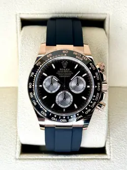 NEW 2024 ROLEX COSMOGRAPH DAYTONA 40MM 126515LN ROSE GOLD OYSTERFLEX BLACK DIAL