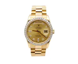 ROLEX PRESIDENT DAY DATE 118238 YELLOW GOLD DIAMOND DIAL & BEZEL AUTOMATIC WATCH
