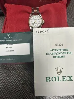 Rolex 67233 Ladies 14kt/Stainless Oyster Perpetual 26mm Full Set