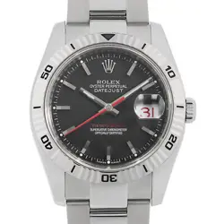ROLEX TERNOGRAPH 116264 BLACK 3 ROW OYSTER BRACELET F NUMBER SECOND HAND MENS