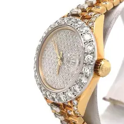 Rolex President 26 mm 18k Yellow Gold Full Custom Diamonds 8 ct. Ladies 69178